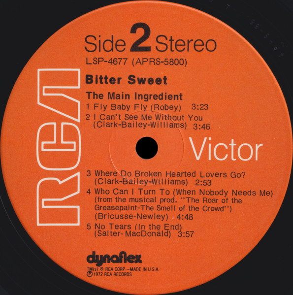 The Main Ingredient - Bitter Sweet | RCA Victor (LSP-4677) - 4 The Main Ingredient - Bitter Sweet | RCA Victor (LSP-4677) - 4