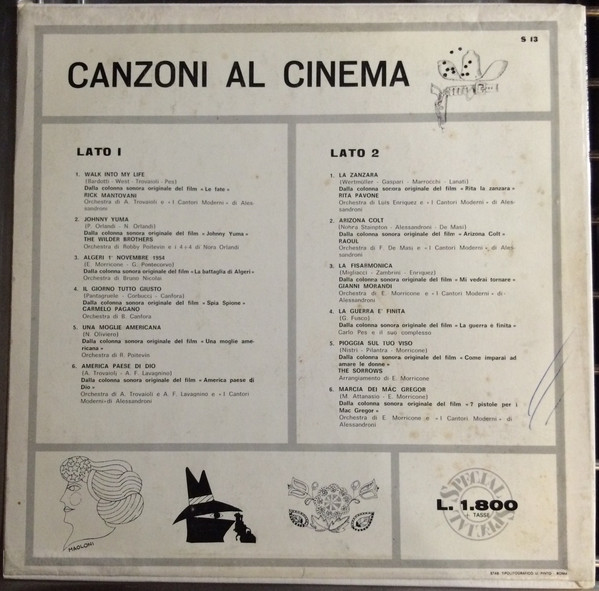 Various - Canzoni Al Cinema | RCA Italiana (S 13) - 2