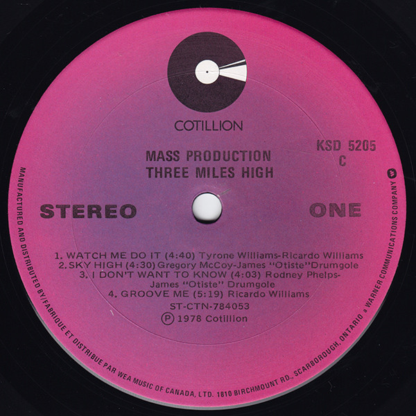 Mass Production - Three Miles High | Cotillion (KSD 5205) - 4