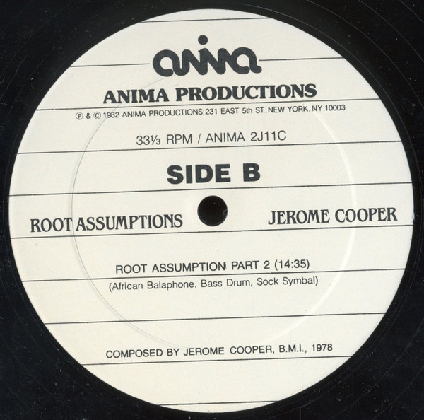 Jerome Cooper - Root Assumptions | Anima Productions (ANIMA 2J11C) - 4