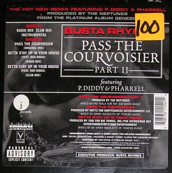 Busta Rhymes Featuring P. Diddy & Pharrell Williams - Pass The Courvoisier Part II | J Records (80813-21154-1) - main Busta Rhymes Featuring P. Diddy & Pharrell Williams - Pass The Courvoisier Part II | J Records (80813-21154-1) - main