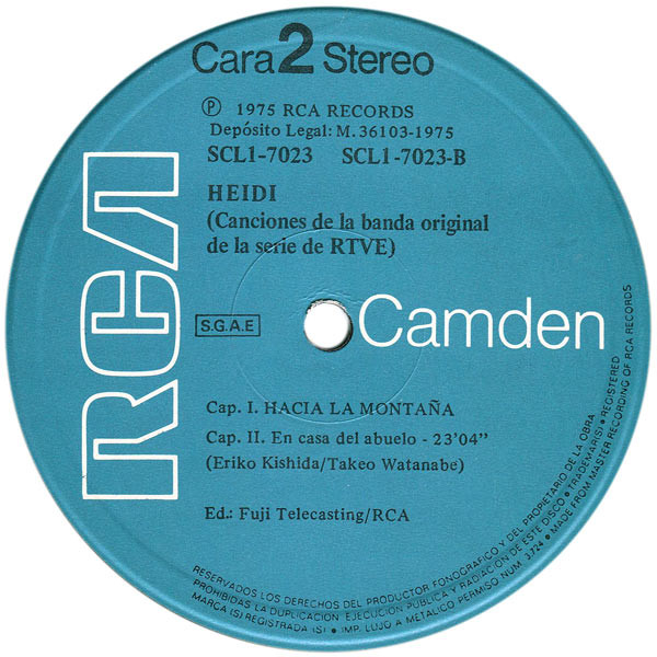 Heidi - Heidi (Banda Original De La Serie De TV) Vol. 1 - Capítulo 1 Y 2 | RCA Camden (SCL1-7023) - 4