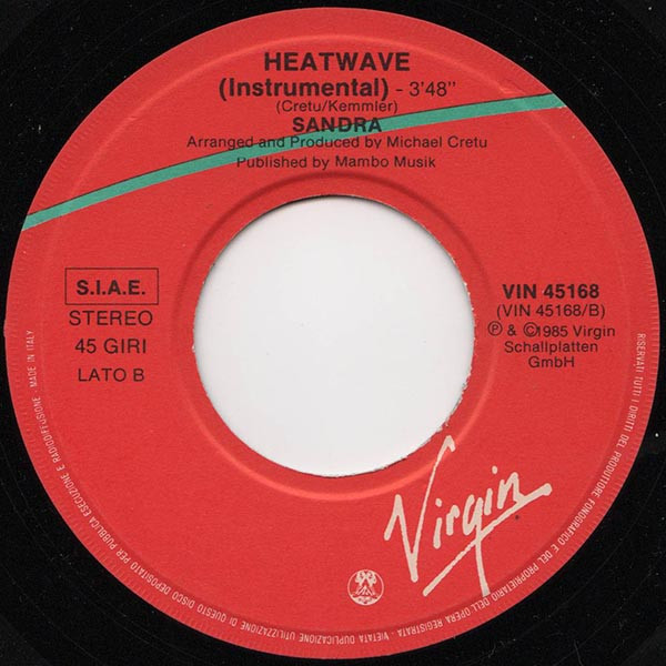 Sandra - In The Heat Of The Night | Virgin (VIN 45168)