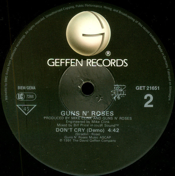 Guns N' Roses - Don't Cry | Geffen Records (GET 21651) - 4 Guns N' Roses - Don't Cry | Geffen Records (GET 21651) - 4