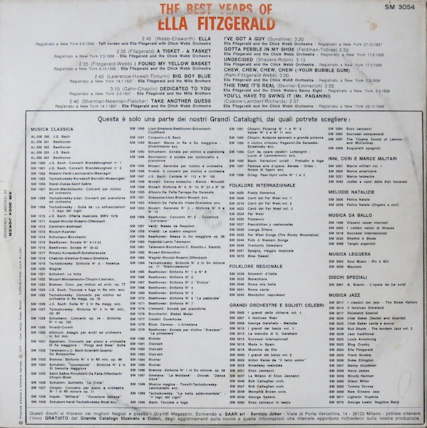 Ella Fitzgerald - The Best Years Of Ella Fitzgerald - Registrazione Originale 1936-1939 | Joker (SM 3054) - 2