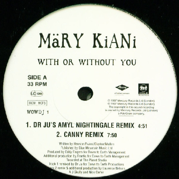 Mary Kiani - With Or Without You | Mercury (WOWDJ 1)