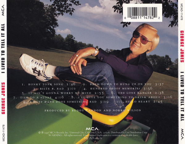 George Jones - I Lived To Tell It All | MCA Records (MCAD-11478) - 2