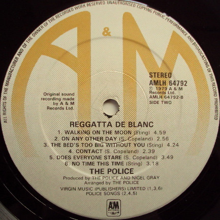 The Police - Reggatta De Blanc | A&M Records (AMLH 64792) - 4 The Police - Reggatta De Blanc | A&M Records (AMLH 64792) - 4