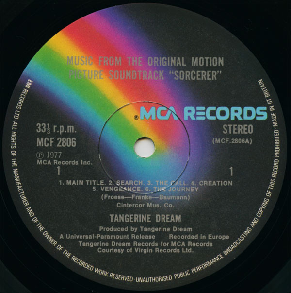 Tangerine Dream - Sorcerer (Music From The Original Motion Picture Soundtrack) | MCA Records (MCF 2806) - 3 Tangerine Dream - Sorcerer (Music From The Original Motion Picture Soundtrack) | MCA Records (MCF 2806) - 3