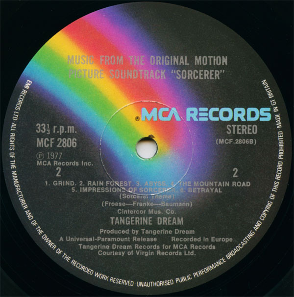 Tangerine Dream - Sorcerer (Music From The Original Motion Picture Soundtrack) | MCA Records (MCF 2806) - 4 Tangerine Dream - Sorcerer (Music From The Original Motion Picture Soundtrack) | MCA Records (MCF 2806) - 4