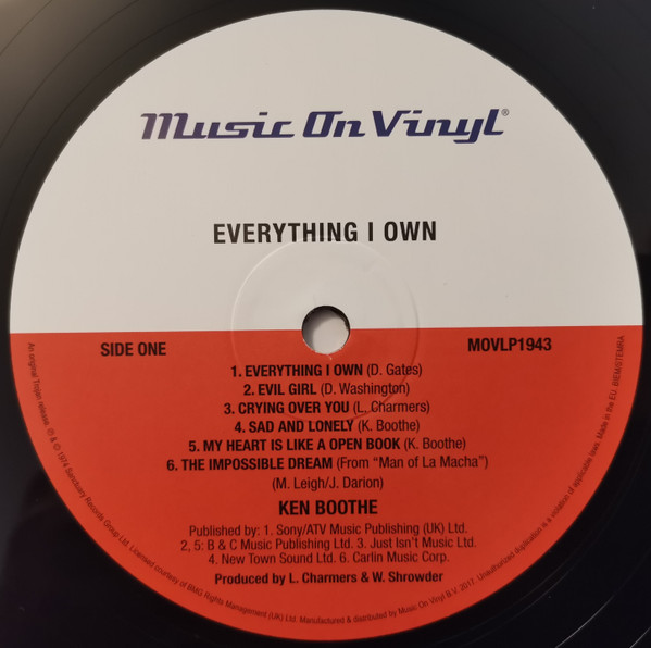 Ken Boothe - Everything I Own | Music On Vinyl (MOVLP1943)