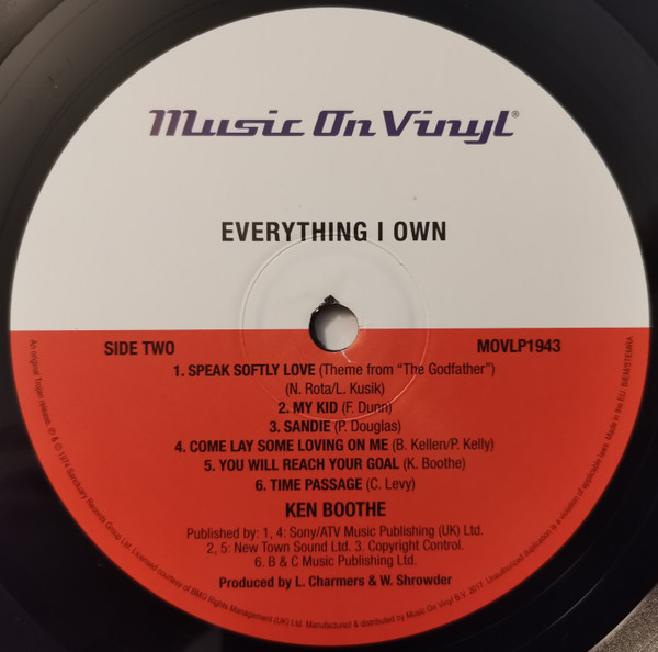 Ken Boothe - Everything I Own | Music On Vinyl (MOVLP1943) - 2