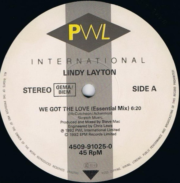 Lindy Layton - We Got The Love  | PWL International (4509-91025-0) - 2