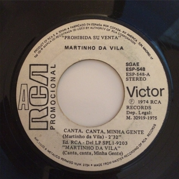 Martinho Da Vila / Maria Creuza - Canta, Canta, Minha Gente / Feijaozinho Com Torresmo | RCA Victor (ESP-548)