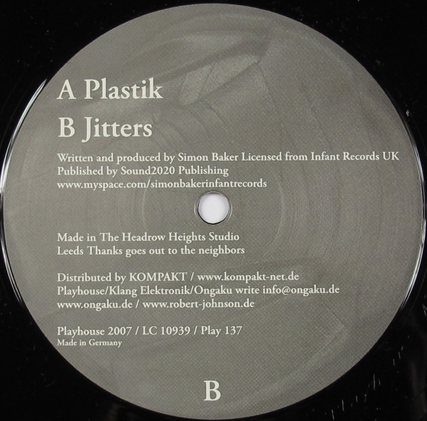 Simon Baker - Plastik | Playhouse (Play 137) - main