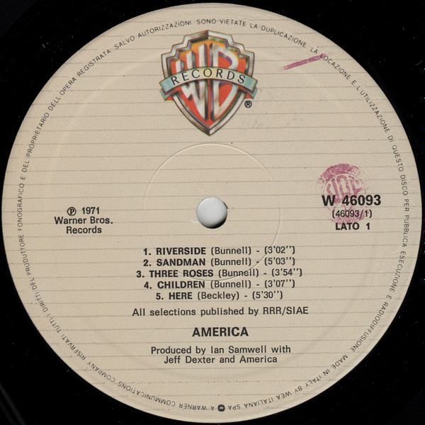 America - America | Warner Bros. Records (W 46093) - 3