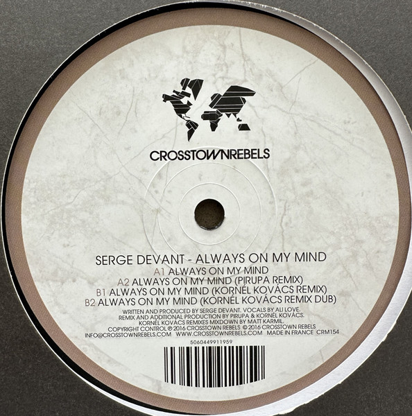 Serge Devant - Always On My Mind | Crosstown Rebels (CRM154) - main