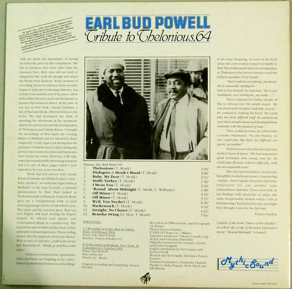 Bud Powell - Tribute To Thelonious, 64 | Mythic Sound (MS 6007-1) - 2