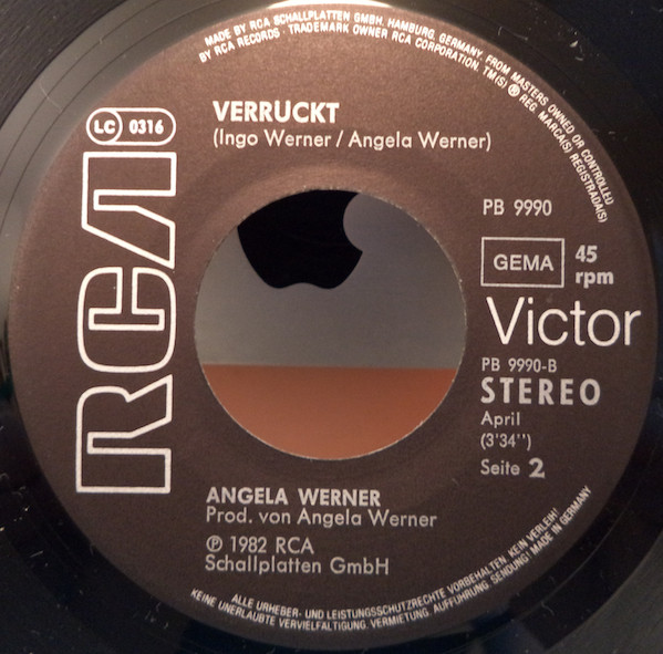 Angela Werner - Cosmic Spiele | RCA Victor (PB 9990) - 2