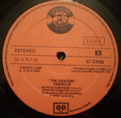 Vangelis - The Dragon | Charly Records (L7-CH26) - 3