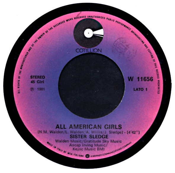 Sister Sledge - All American Girls | Cotillion (W 11656) - 3