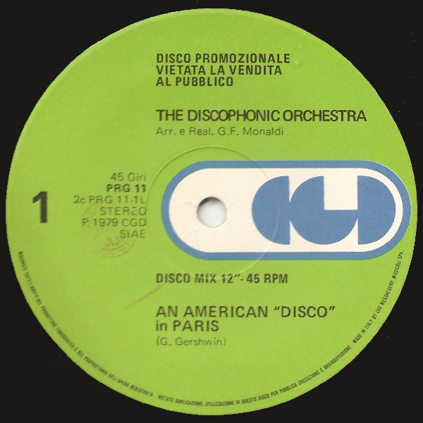 The Discophonic Orchestra - An American "Disco" In Paris | CGD (PRG 11)