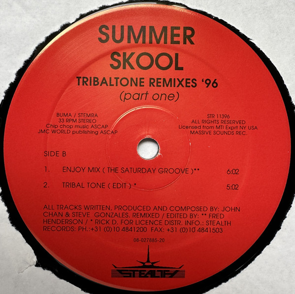 Summer Skool - Tribaltone Remixes '96 (Part One) | Stealth Records (STR 11396) - 3 Summer Skool - Tribaltone Remixes '96 (Part One) | Stealth Records (STR 11396) - 3