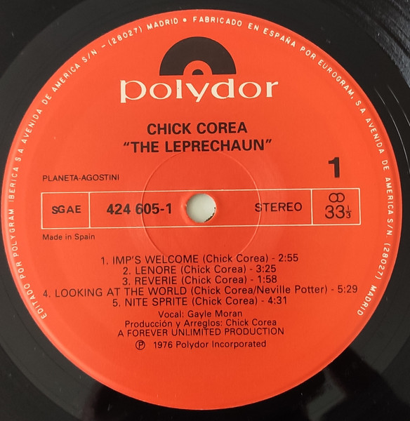 Chick Corea - The Leprechaun | Polydor (424 605-1) - 3