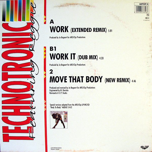 Technotronic Featuring Reggie - Work | ARS (657331-6) - 2 Technotronic Featuring Reggie - Work | ARS (657331-6) - 2