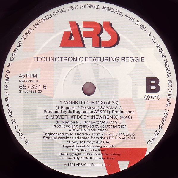 Technotronic Featuring Reggie - Work | ARS (657331-6) - 4 Technotronic Featuring Reggie - Work | ARS (657331-6) - 4