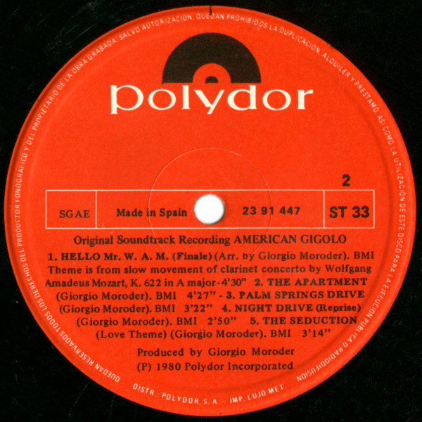 American Gigolo (Original Soundtrack Recording)