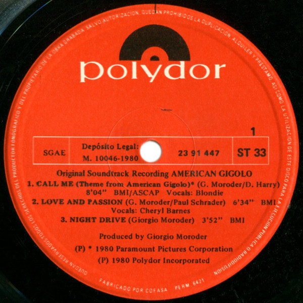 American Gigolo (Original Soundtrack Recording)