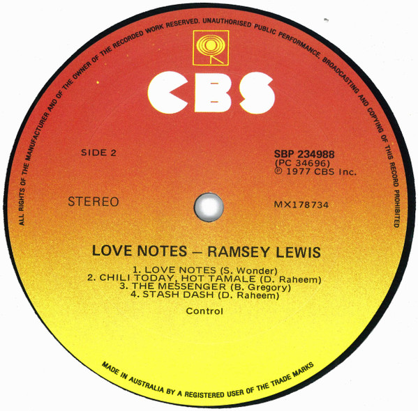 Ramsey Lewis - Love Notes | CBS (SBP 234988) - 4
