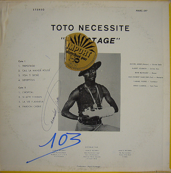 Toto Necessite - Tripotage | Marc Records (MARC-297) - 2