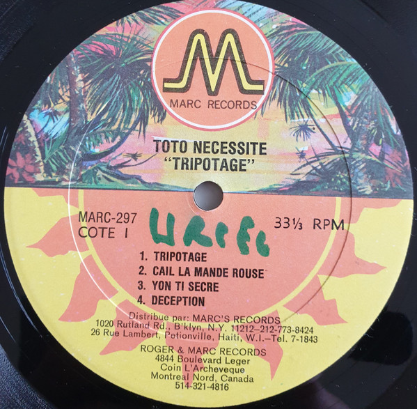 Toto Necessite - Tripotage | Marc Records (MARC-297) - 3