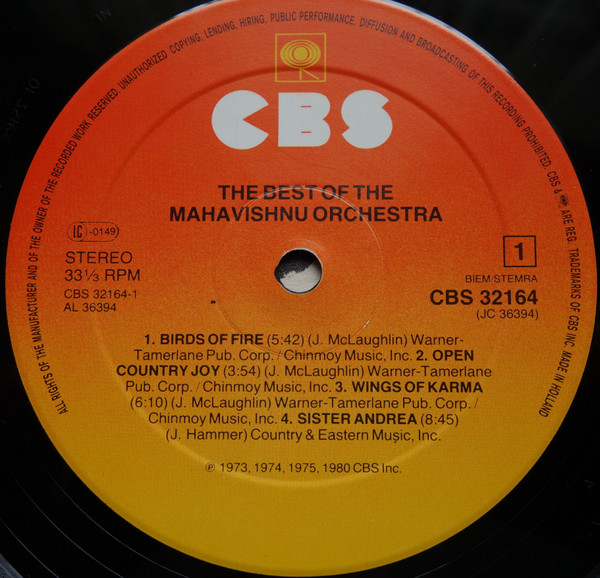 Mahavishnu Orchestra - The Best Of The Mahavishnu Orchestra | CBS (CBS 32164) - 3 Mahavishnu Orchestra - The Best Of The Mahavishnu Orchestra | CBS (CBS 32164) - 3