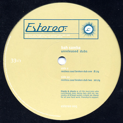 Bah Samba - Unreleased Dubs | Estereo (Estereo 005) - main