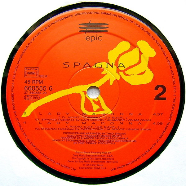 Ivana Spagna - Lady Madonna | Epic (EPC 660555 6) - 3 Ivana Spagna - Lady Madonna | Epic (EPC 660555 6) - 3