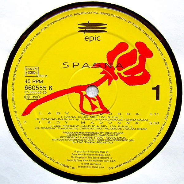 Ivana Spagna - Lady Madonna | Epic (EPC 660555 6) - 2 Ivana Spagna - Lady Madonna | Epic (EPC 660555 6) - 2
