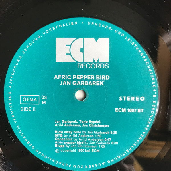 Jan Garbarek Quartet - Afric Pepperbird | ECM Records (ECM 1007) - 4