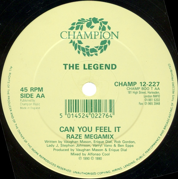 The Legend - Can You Feel It | Champion (CHAMP 12-227) - 4 The Legend - Can You Feel It | Champion (CHAMP 12-227) - 4