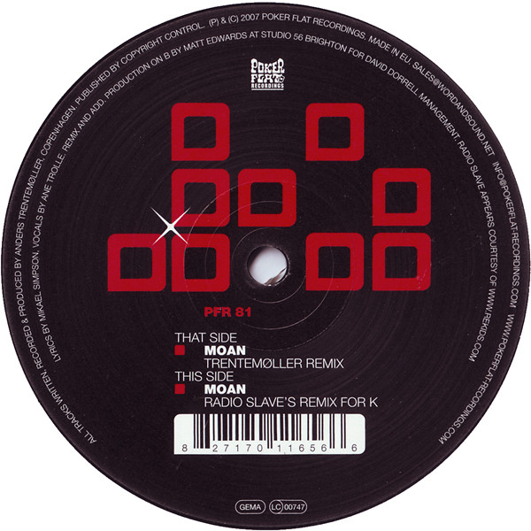 Trentemøller - Moan | Poker Flat Recordings (PFR 81)