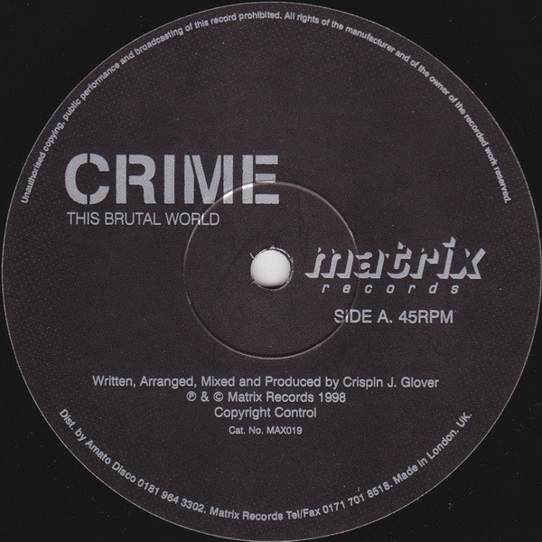 Crime - This Brutal World | Matrix Records (MAX 019)