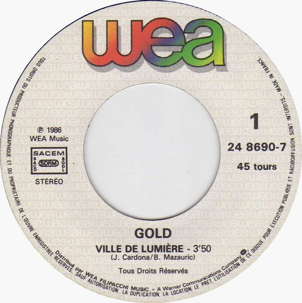 Gold - Ville De Lumière | WEA (24 8690-7) - 3
