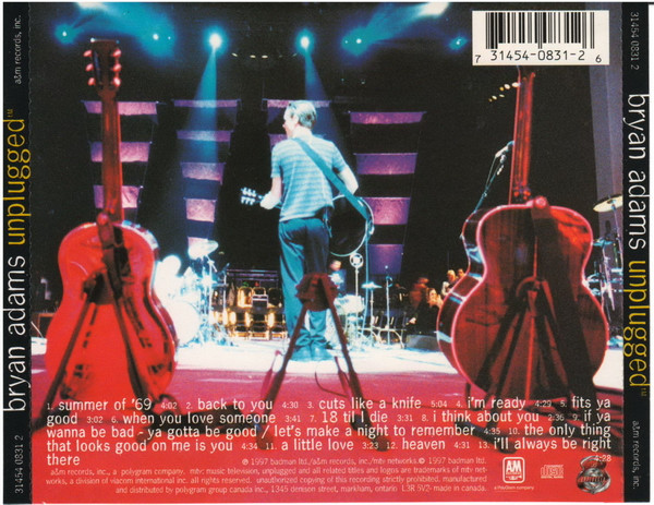 Bryan Adams - Unplugged | A&M Records (31454 0831 2) - 2