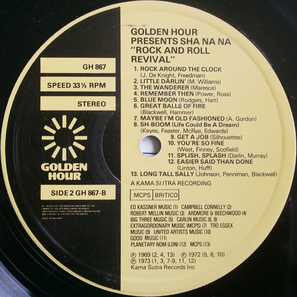 Sha Na Na - Golden Hour Presents Rock 'N' Roll Revival Sha Na Na | Golden Hour (GH 867) - 4 Sha Na Na - Golden Hour Presents Rock 'N' Roll Revival Sha Na Na | Golden Hour (GH 867) - 4