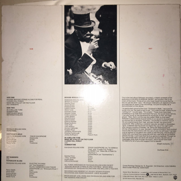 Roland Kirk - Boogie-Woogie String Along For Real | Warner Bros. Records (BSK 3085) - 2