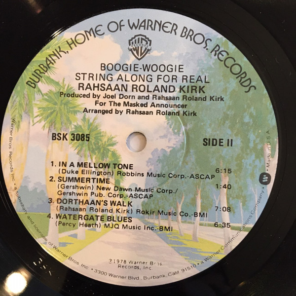 Roland Kirk - Boogie-Woogie String Along For Real | Warner Bros. Records (BSK 3085) - 4