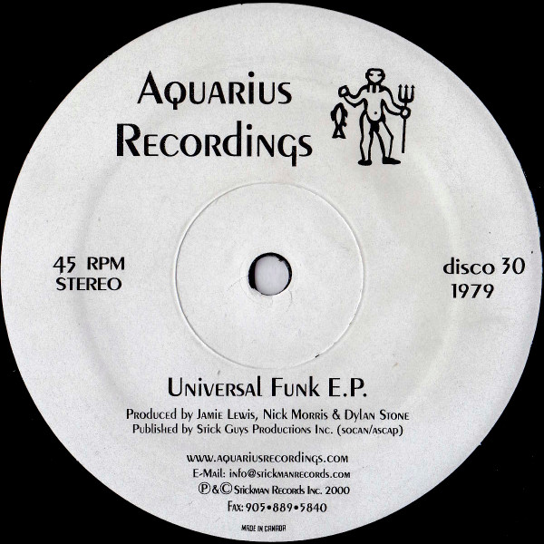 Jamie Lewis & Nick Morris , Dylan Stone - Universal Funk EP | Aquarius Recordings (DISCO 30)