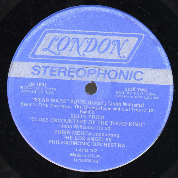 Zubin Mehta Conducts Los Angeles Philharmonic Orchestra - Suites From Star Wars And Close Encounters Of The Third Kind | London Records (ZM 1001) - 4